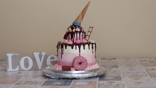 ICE CREAM DRIP CAKE | TUTORIAL - TARTA CONO DRIP CAKE