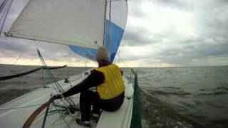 J80 Solo Kite Drop in 13-17 knots-Narrated