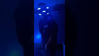 Drunk teen playing vr shark encounter