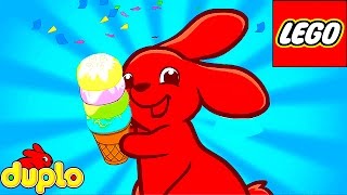 Мультик Лего Мороженое и приключение кролика с медвежонком. Lego Duplo ice cream