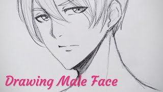 Drawing manga/anime male face.