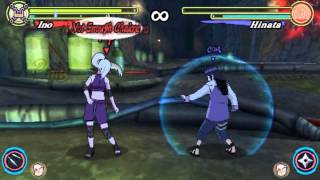 Naruto Ultimate Ninja Heroes 3(PSP) - Ino VS Hinata (60FPS Test)