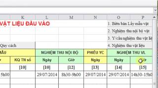 Tìm hiểu biểu mẫu nghiệm thu vật liệu, di chuyển giữa các sheet