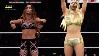 WWE2K17 - Aliyah & Mandy Rose vs Peyton Royce & Billie Kay | WWE Live (Billie Kay attack Mandy Rose)