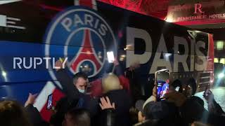 France: PSG fans gather to cheer team bus ahead of Real Madrid clash