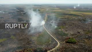 Argentina: Wildfire consumes area near Paraguay border