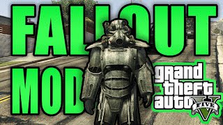 FALLOUT MOD + BROTHERHOOD OF STEEL ARMOR MOD! (GTA 5 Mod Showcase)