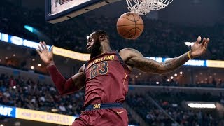 LeBron James Triple Double! Tyreke Evans Injury, Cavs vs Grizzlies 2017-18 Season