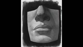 Рисунок гипсового слепка губ Давида в фотошоп // Drawing David lips in photoshop