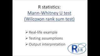 R - Mann-Whitney U test - Wilcoxon rank sum test
