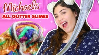 MICHAELS ALL GLITTER SLIME SMOOTHIE PART 2 | Making a huge glitter slime smoothie | Slimeatory #317