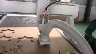cnc router with dust cllector cutting wood