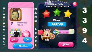 Candy Crush Saga 3394   |   NIGHTMARISHLY HARD LEVEL   |   3-Star ⭐⭐⭐  |   COMPLETED