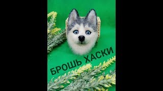 Брошь из шерсти Хаски. Broach made of wool Husky. WoolIrina