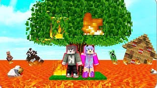 КАК ВЫЖИТЬ ДЕВУШКИ НУБУ под ЛАВОЙ в МАЙНКРАФТЕ? MINECRAFT ВЫЖИВАНИЕ НУБИК на 1 БЛОКЕ в МАЙНКРАФТ