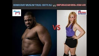 Republican Girl: Kim Ross VS Democrat Muslim Giant: Keith Rashid Ali. REAL LIFE WRESTLING MATCH!