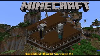 Minecraft Amplified World Survival: I found a Woodland Mansion! + finding treasaure (fail)