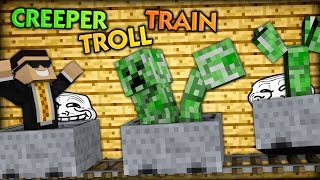 THE CREEPER TROLL TRAIN + 360 AMAZING EDIT - Minecraft Sprint Battle Parkour (Awesome Jumping Map)