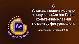 Устанавливаем якорную точку слоя Anchor Point в After Effects.