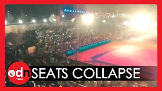 Shocking Moment Spectator Stand Collapses at Sports Stadium in India
