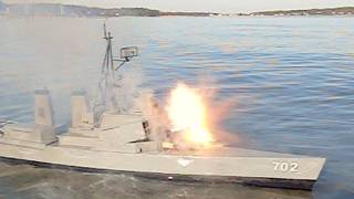 R/C Boat's Rocket Attack Backfires