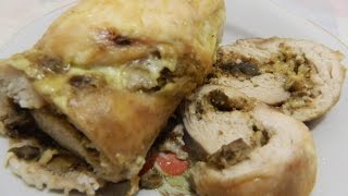 Мясной рулет с грибами, орехами и сыром. Готовим в духовке.