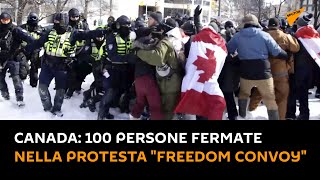 #Canada: 100 persone fermate nella protesta "Freedom Convoy"