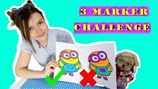3 МАРКЕРА ЧЕЛЛЕНДЖ с БЛОГЕРОМ / 3 MARKER CHALLENGE w/BLOGER / Мы Рисуем Вы Голосуете / БУФАРИ