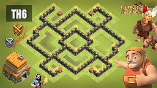Расстановка 6 ТХ | Лучшая база для фарма кубков ТХ6 Clash of Clans