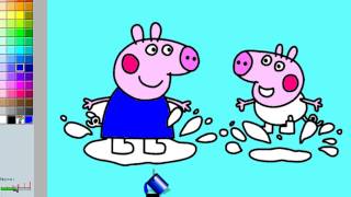 Свинка Пеппа игра раскраска для самых маленьких.Игры для детей.Peppa Pig color