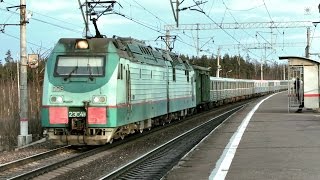 Электровоз 2ЭС4к-008 с вагонами метро / Elloc 2ES4K-008 with metro wagons