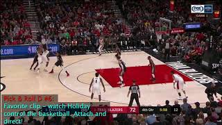 Jrue Holiday Defense Versus Damian Lillard