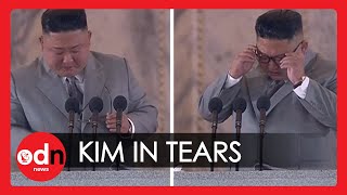 Kim Jong-un Tears Up During Massive Military Parade in Pyongyang