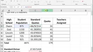 Apportionment - Webster's Method (1-8)