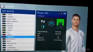 Pes 2019 Real Madrid Official Players Ratings and Faces