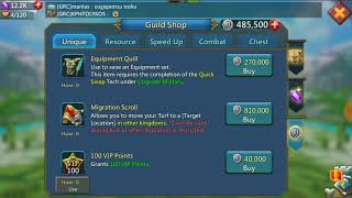 B AFRAiD on were we spend guild coins !!! For f2p players !!! Package for buying even for f2p!!