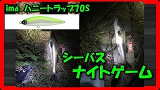シーバス ルアー ima ハニートラップ70Sを使ってシーバスナイトゲームで魅せるゆらめきアクション！！ シーバス釣り 河川編 春 夏 秋 2018