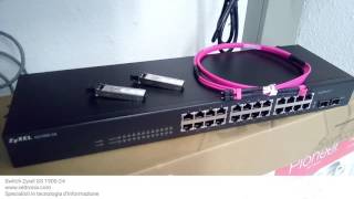 Switch Zyxel GS 1900 connesso con fibra ottica FSP multimodale OM4