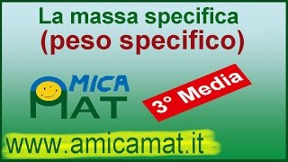 Il peso specifico (la massa specifica)