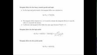 Econometrics - Probit and Logit Models