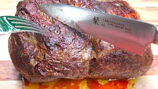 Rare Uruguay Steak vs. Japanese knife vs. Italian steak knife