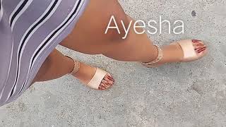 walking sexy with my long red toenails