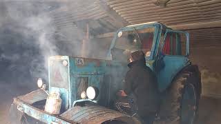 Запуск трактора МТЗ 80 с пускача в холодную погоду -10 /Moldova