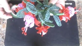 Фуксия из бисера.  Мастер - класс.  Бисероплетение.