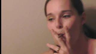 Sisters smoking and coughing