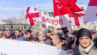 Georgia: Saakashvili's supporters rally outside courthouse in Tbilisi