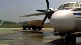 Запуск АН-24 с водой
