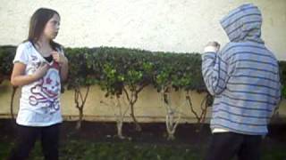 girl kicks boys butt