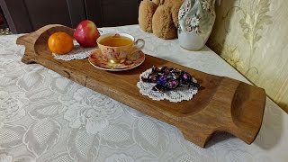 Подарок из обрезков. Поднос из дуба.