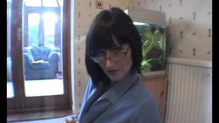 Steffi in Navy Blue Nylons